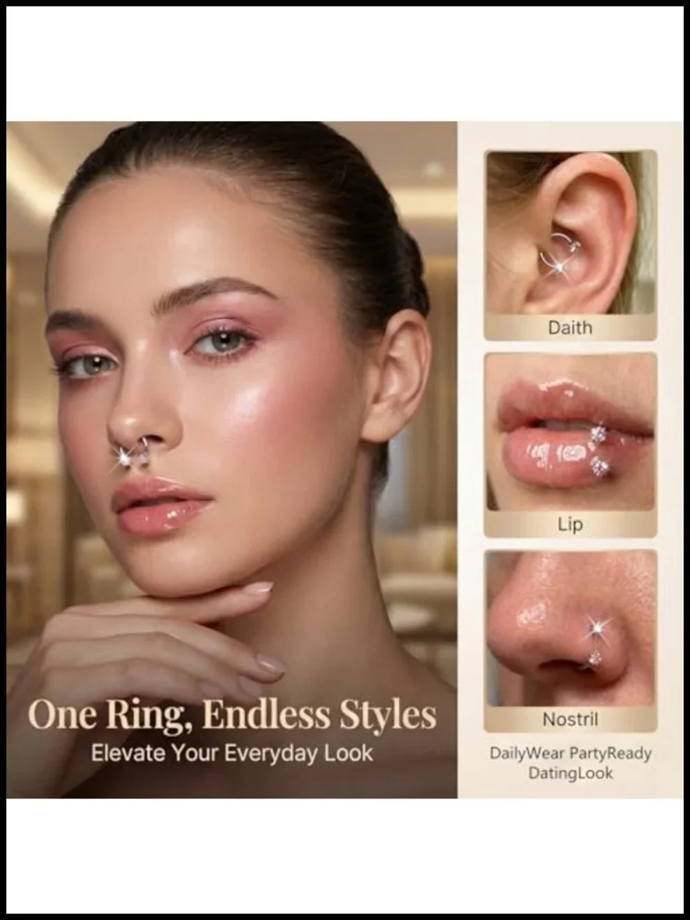 18G Surgical Steel Septum Horseshoe Nose Ring Hoop Lip Tragus Helix Piercing